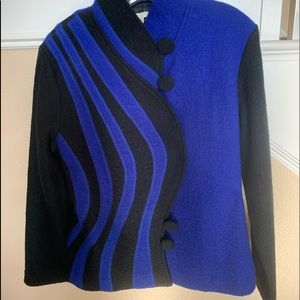 Beautiful Indigo and Black boiled wool jacket Sz M